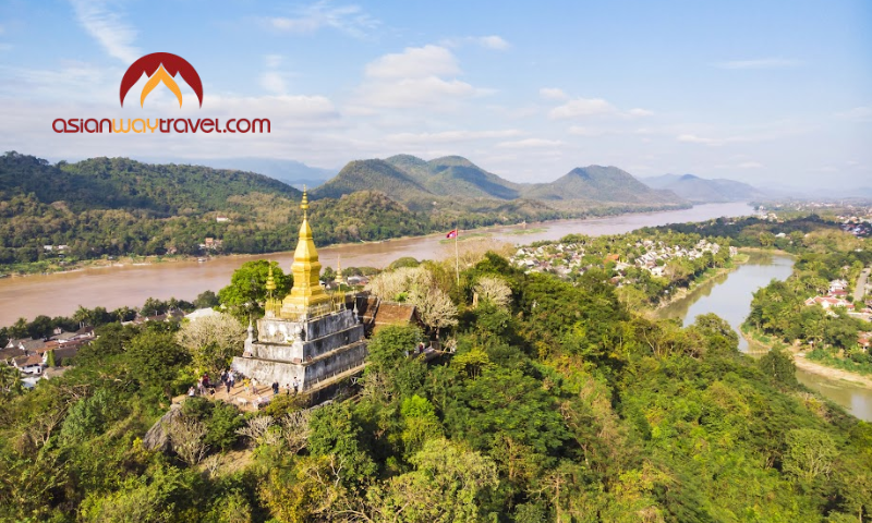 Mount Phousi view over Mekong River, Luang Prabang