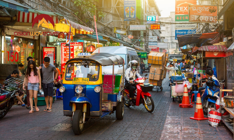 Tuk-tuk ride through Bangkok’s vibrant street scene