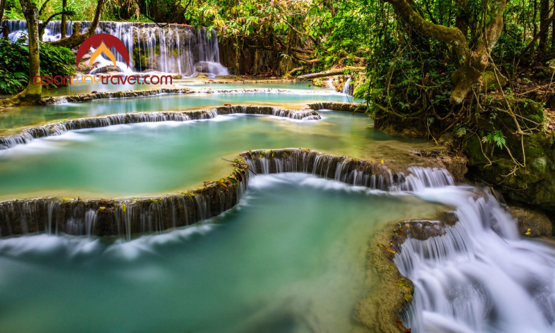 Kuang Si Falls, one of the most beautiful natural attractions in Laos