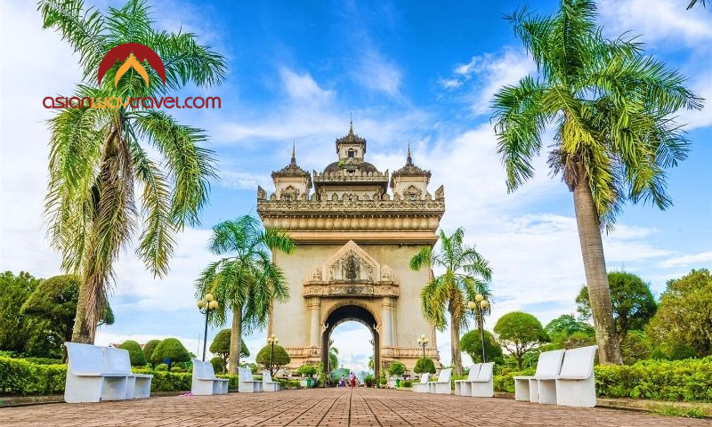 Patuxai Victory Monument, a landmark attraction in Vientiane, Laos