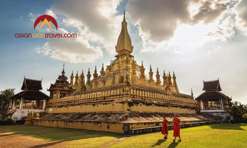 Pha That Luang, the sacred golden stupa and national symbol of Laos