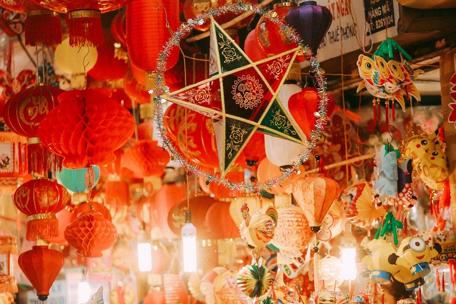 Hang Ma Street in Hanoi Old Quarter in Mid Autumn Festival