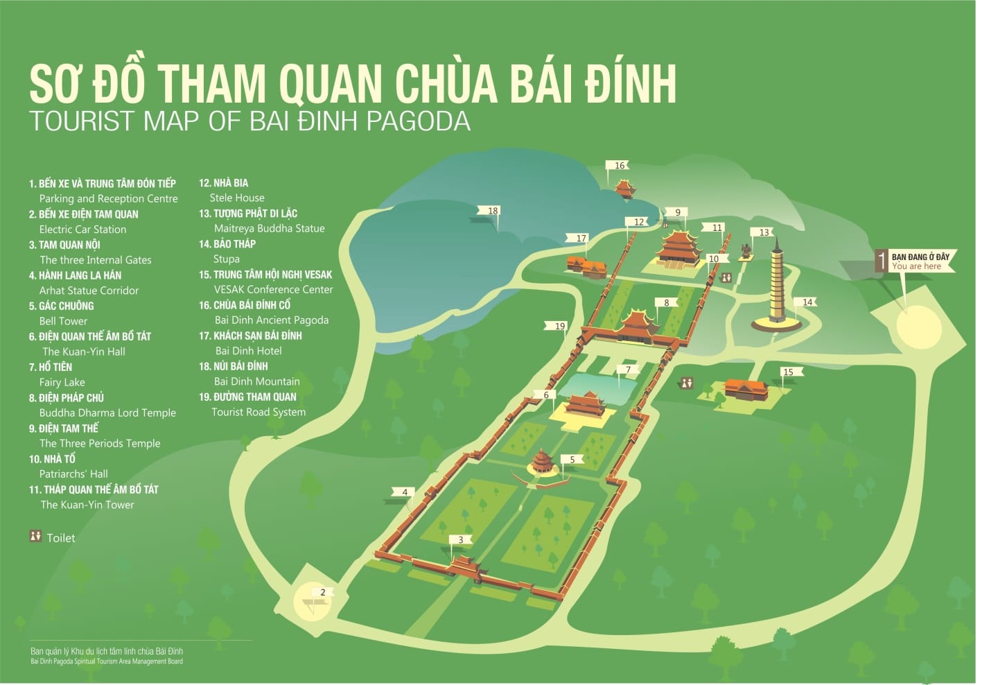 bai dinh pagoda maps - Ninh Binh