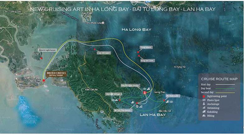 halong lan ha route e1543551903205 - Halong Bay Highlights & Travel Guide 2022
