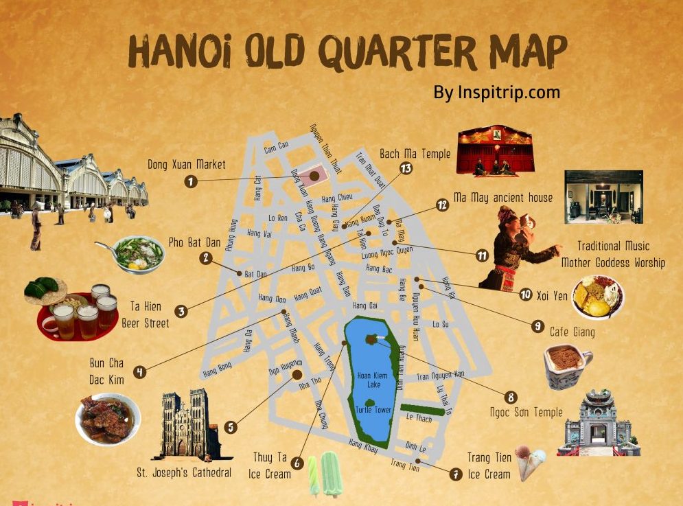 Street food Map in Hanoi