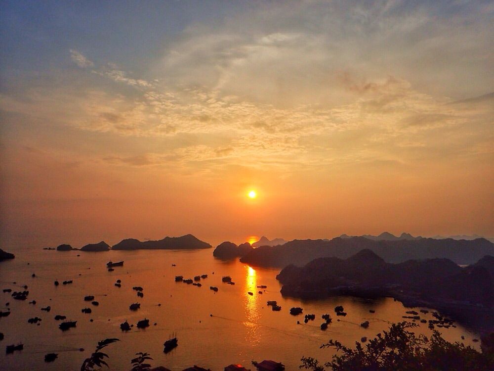 Sunset view from Fort Cannon - Cat Ba Island Vietnam