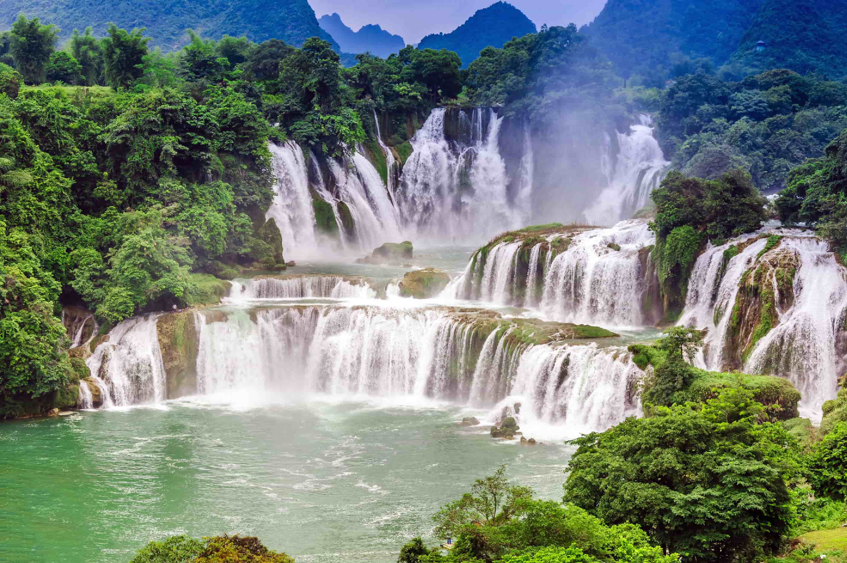 Beautiful nature landscape around Fairy Springs in Mui Ne in Vietnam.  Waterfall in the red sands Stock Photo